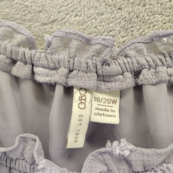 Cato Women's Off The Shoulder Pokadot Flutter Bell Sleeve Lavender Gray Size 18W - Picture 2 of 10